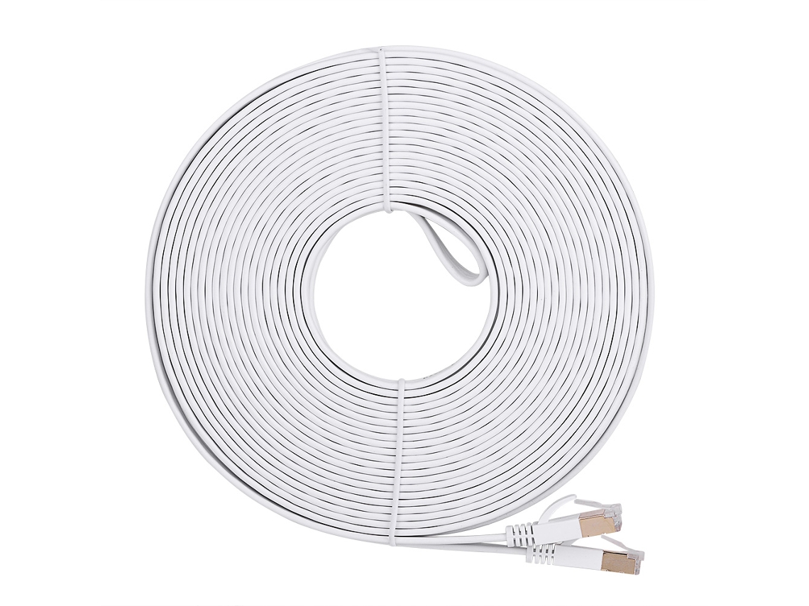 Cabo de Rede Cat7 LAXISCREED Plano Branco 15m
