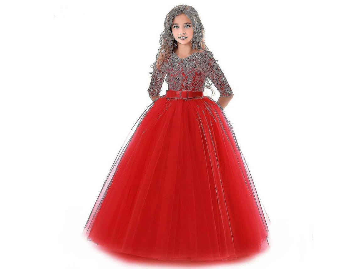 Vestido de Festa para Niñas Princesa com Encaje | S/MARCA