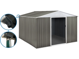 Abrigo de jardim de metal de 15,16 m² com calha Habitat et Jardin