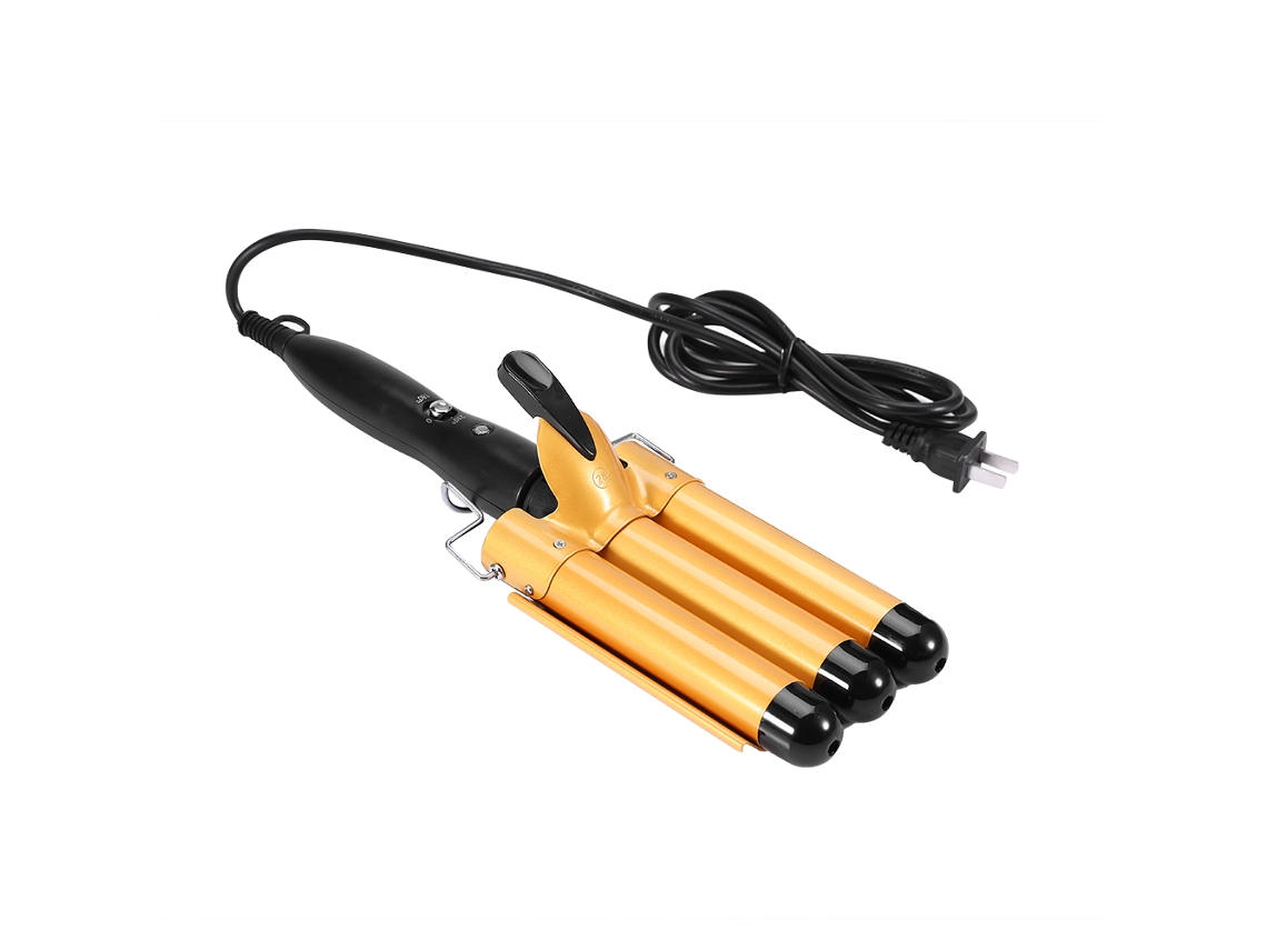 Modelador de cachos de turmalina e cerâmica com temperatura ajustável 2026 e tubo triplo de 28 mm para cabelos.