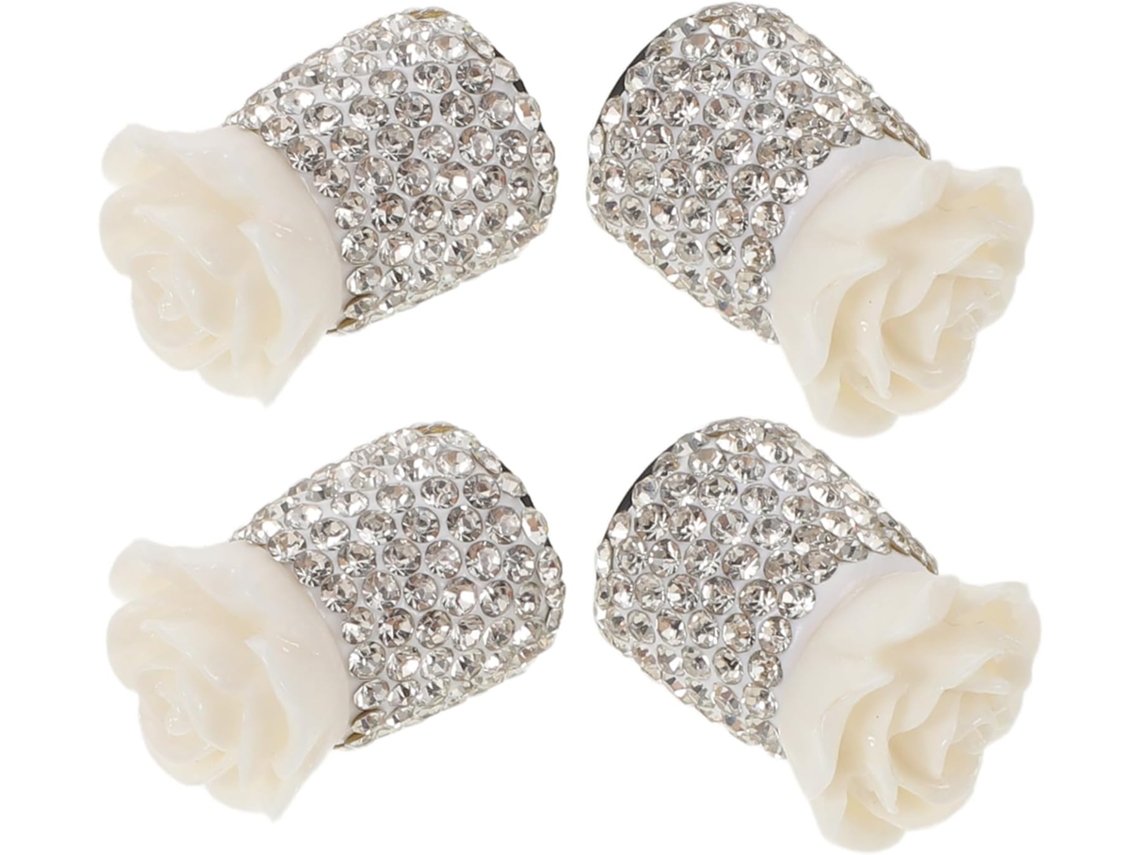 Conjunto De 4 Tampas Válvula Pneus Carro Com Incrustações Diamante.