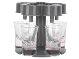 Dispensador de Copo de Vinho com 6 Copos Cinza Escuro | S/MARCA