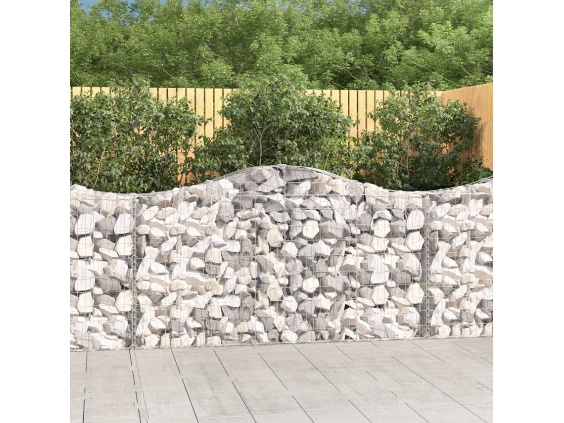 Vidaxl Cestos Gabião Arqueados 8pcs 200x30x100/120cm Ferro Galvanizado