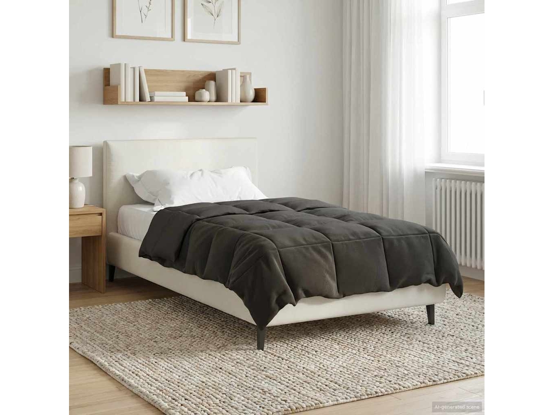 Vidaxl Edredom De Verão Simples Antracite 155 X 220 Cm Microfibra