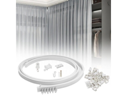 Kit De Trilho De Cortina De Teto Dobrável, Trilho De Cortina Flexível De 5 M Com 40 Ganchos Para Casa, Quarto, Janela, Banheiro, Escritório