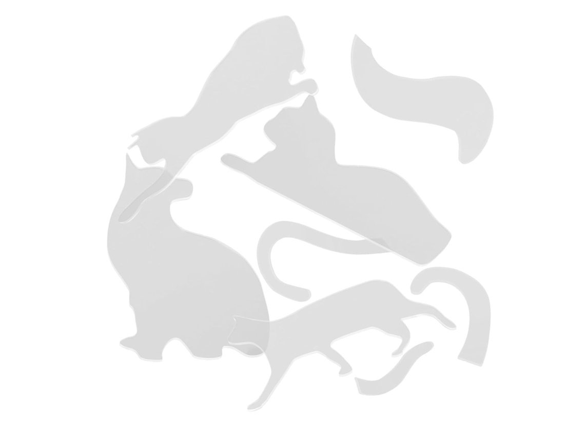 Régua De Acrílico Para Patchwork Com Estampa De Gato Branco, Ferramenta Leve E Transparente Para Patchwork