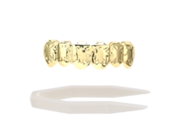 KOFIHETY Dente Falso Superior Banhado A Ouro 18k Para Hip Hop, Decoração De Dente Para Festivais E Halloween