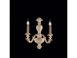 Leonardo - Candeeiro De Parede Em Madeira Marfim E Folha De Ouro 2 Luzes .29 - P.19 - Bl180-ap2-av