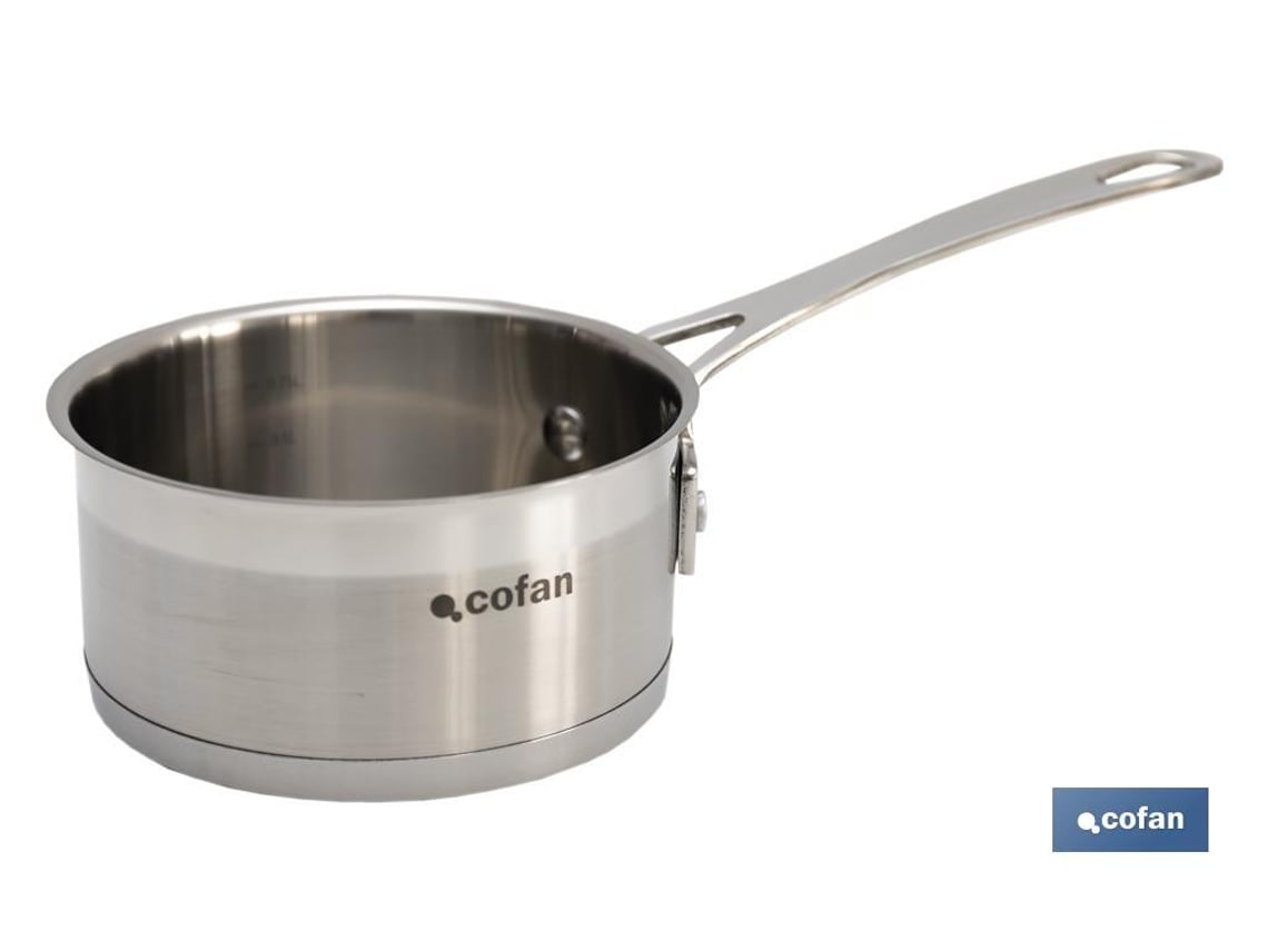 Panela COFAN  de Aço Inoxidável 1 Litro de Capacidade Tapa Não Incluído Modelo Cadenza