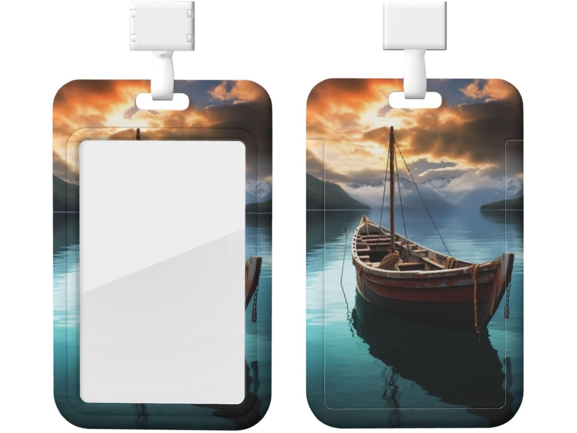 Suporte para crachá com cordão, suporte para crachá de plástico impermeável, barcos de pesca, carretel, protetor de crachá