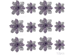 24 Peças De Flores De Natal, Enfeites De Árvore De Natal De Poinsétia Brilhante E Flores Artificiais Para O Natal Olysi Shop