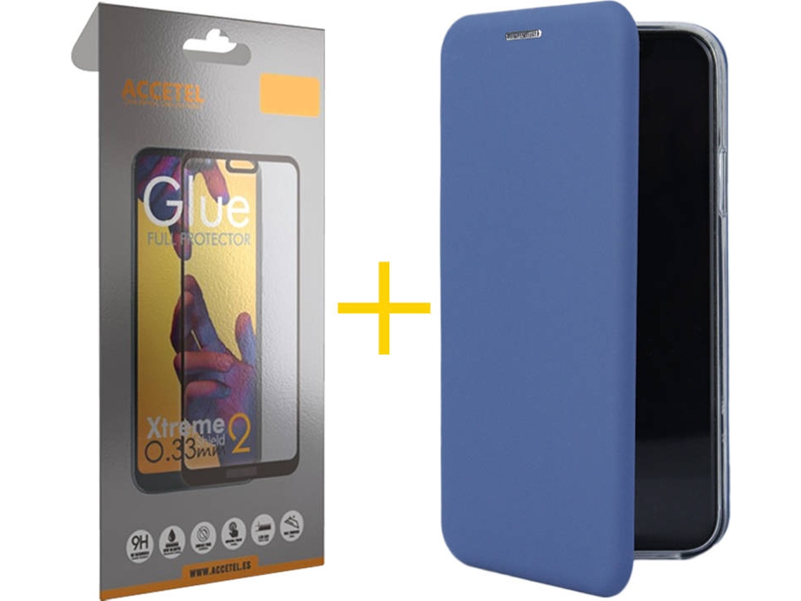 Capa e Película Apple iPhone 11 Pro ACCETEL Flip Cover 0723 Azul