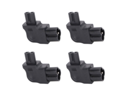 Aetheria 4pcs Adaptador de Energia Iec320 C6 para C7 Ângulo 90 Graus 250v 2500w Pvc