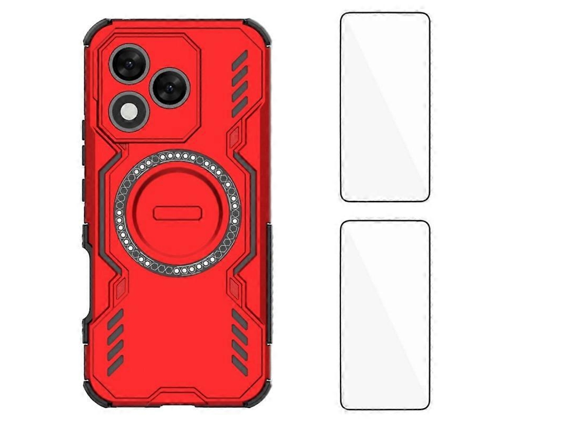Capa Magnética Tkdaddy Para Honor 400 Lite 5g Wanlonfeng Dj Series Pc Tpu Com 2 Películas De Vidro Temperado Vermelho