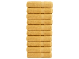 Vidaxl Toalhas De Mãos Premium Solund 10pcs 50x100 Cm 600 Gsm Dourado