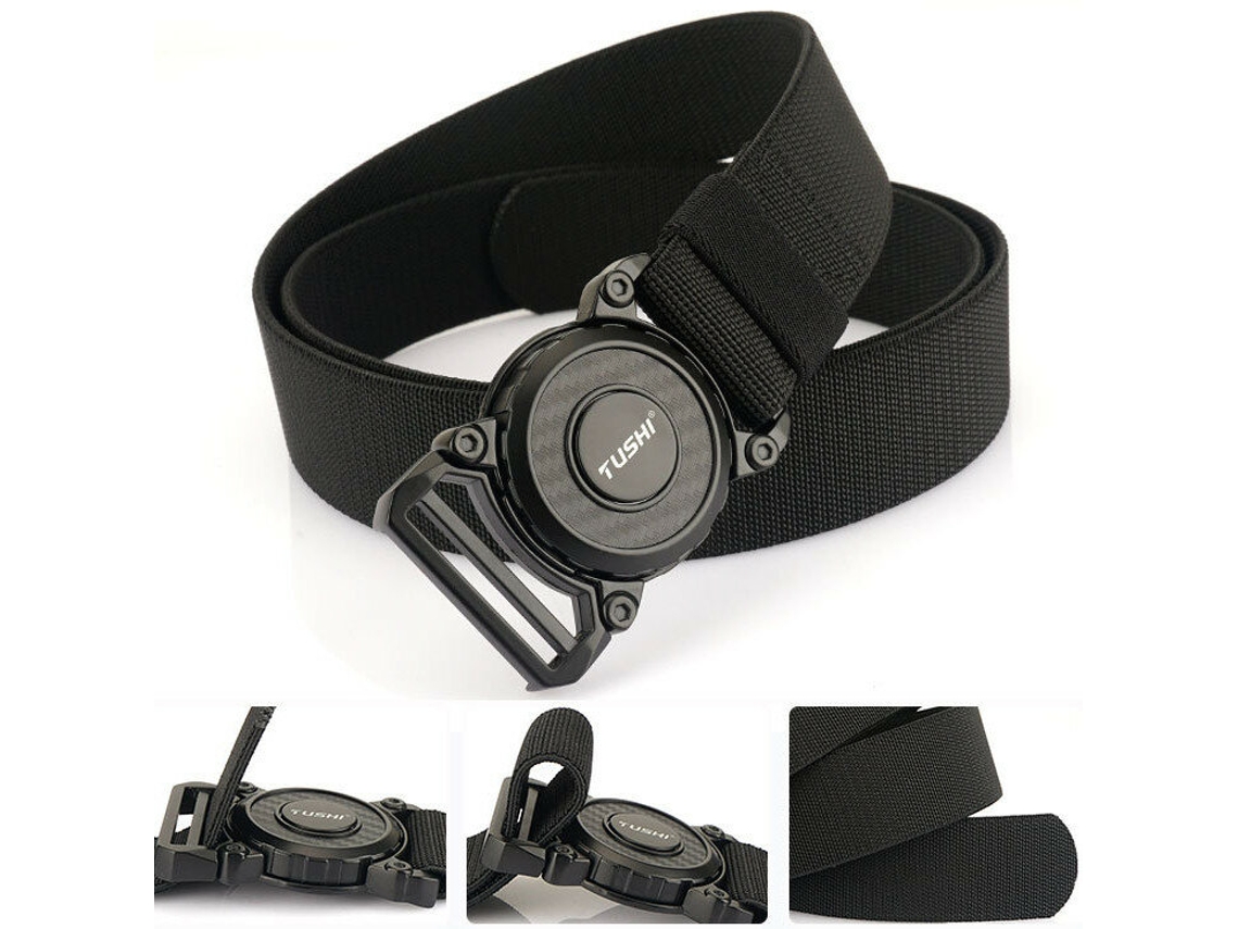 Azultushi 2023 Cinto Masculino Mais Vendido 125cm*3,8cm Cintura Elástica Em Poliéster Novo Design Fivela De Liberação Rápida Em Metal Cinto Tático