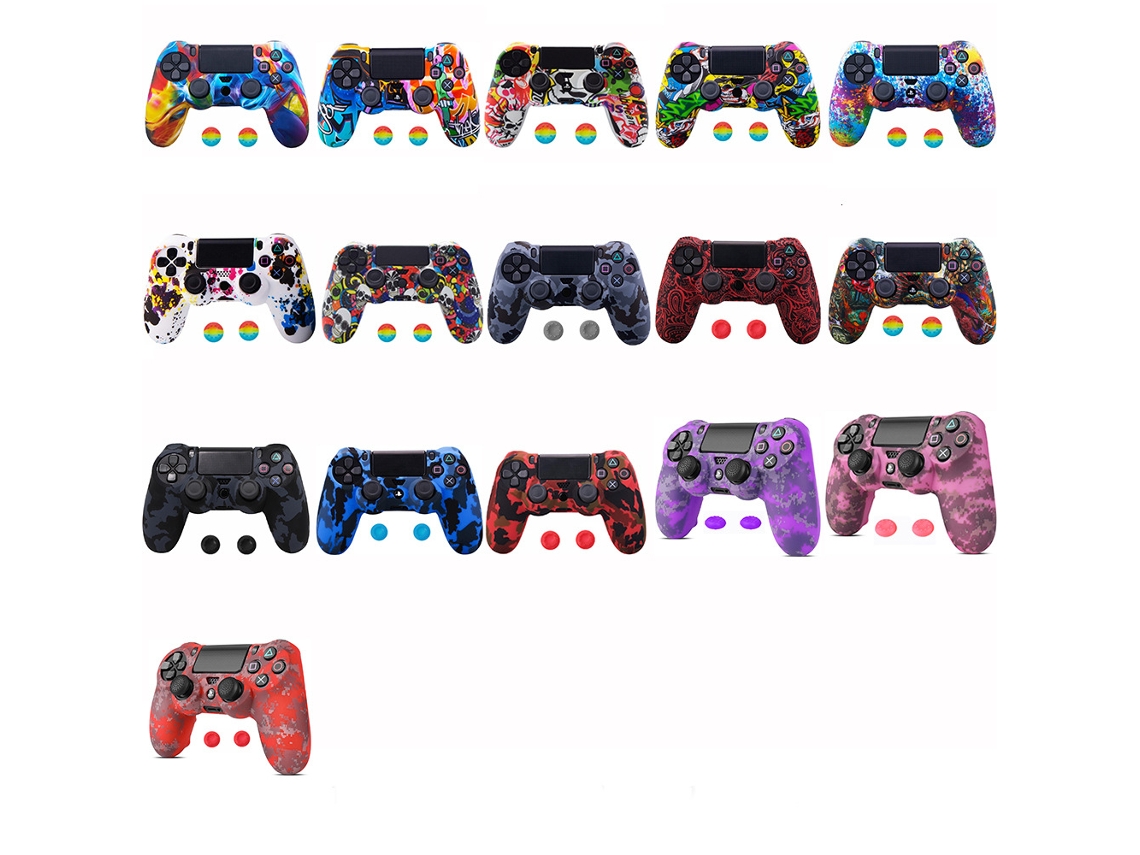 Capa De Silicone Para Comando Ps4 M Ps4 06 Camuflagem Preta Venisymlis