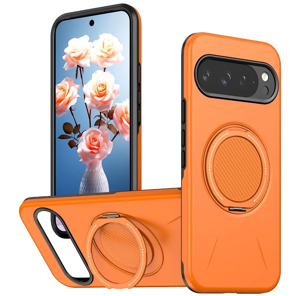 (laranja, Google Pixel 10) Capa Para Celular Com Suporte Magnético De 360°, Compatível Com Magsafe E Proteção Contra Impactos.