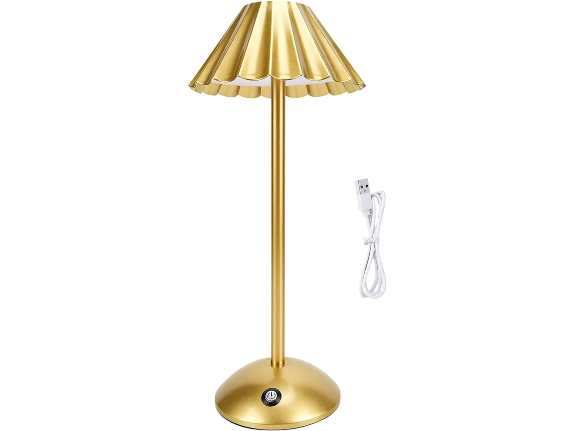Luminária de mesa Semi Fio, recarregável via USB, com LED dimerizável, 3 modos de cor e bateria de 1800mAh, ideal para