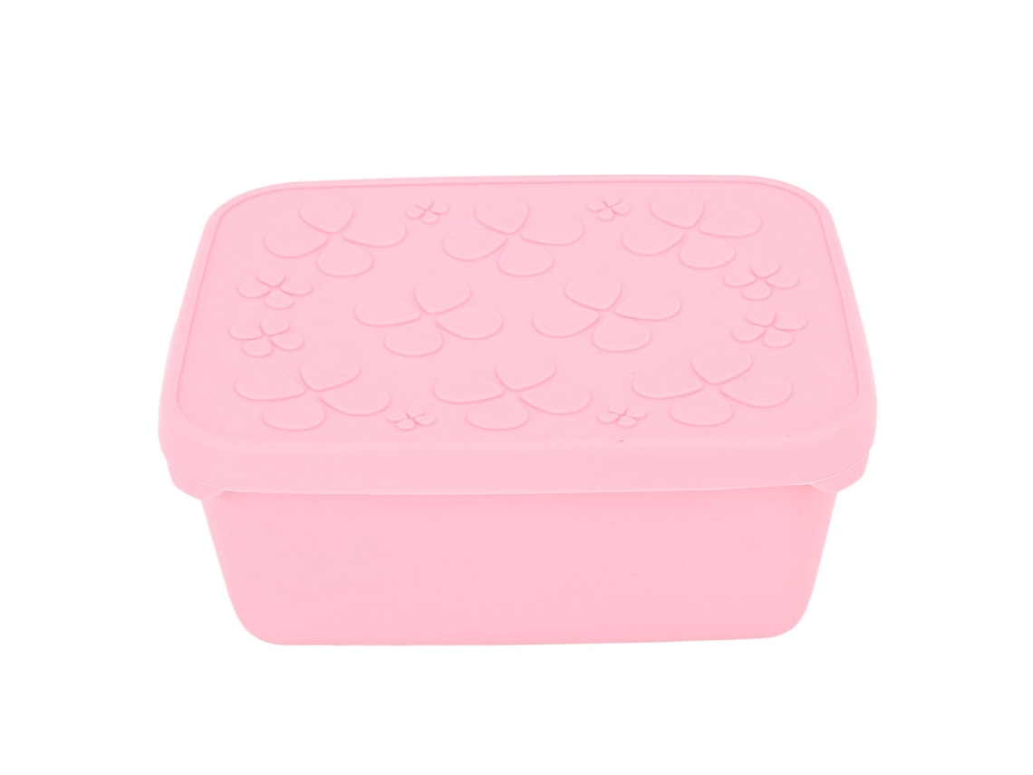 Caixa de Lanche de Aço Inoxidável 304, 550ml, Rosa | S/MARCA