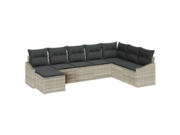 Conjunto 8 Conjunto De Sofá De Jardim Vidaxl Cinzento-claro Vime Pe (288,5 X 178,5 X 85 Cm)