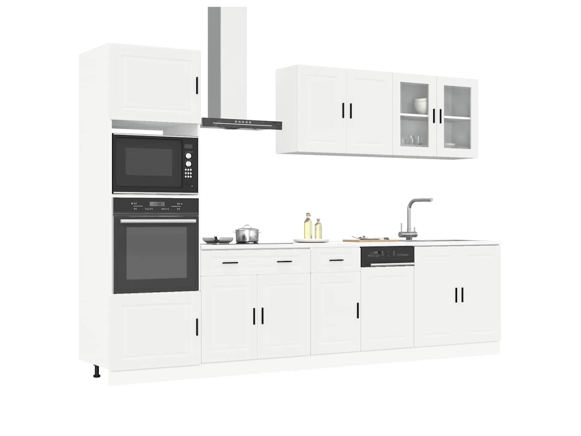 Vidaxl 7 Peças Armário De Cozinha Conjunto Porto Branco