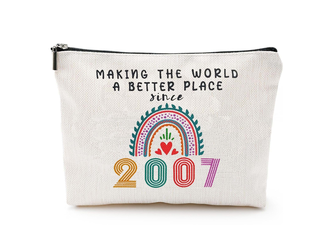MEOIRUERY Bolsa De Cosméticos De Design Moderno Com Impressão Dupla Face, Bolsa Portátil De Grande Capacidade, Material À Prova Dágua Fácil De Limpar, Bolsa De