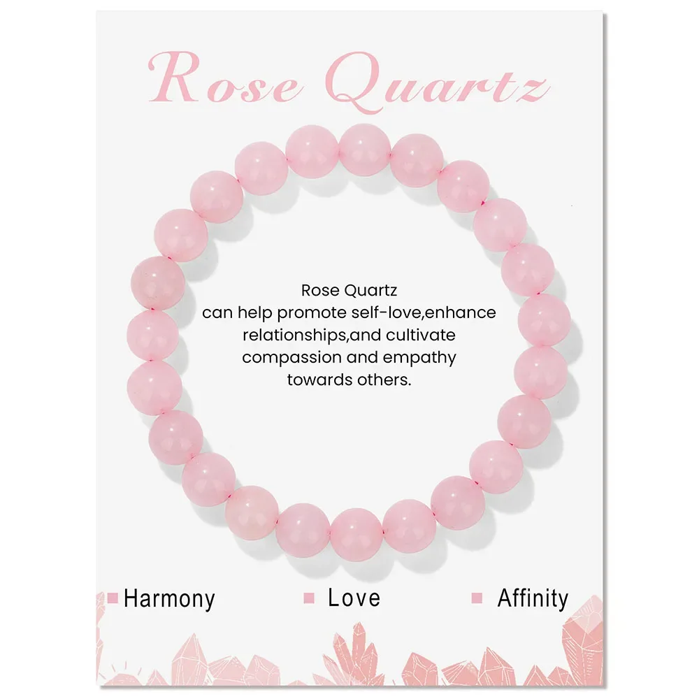 Pulseira de Hematita Magnética Natural , Joia para Meditação Dos Chakras MDUG (quartzo Rosa 19cm)