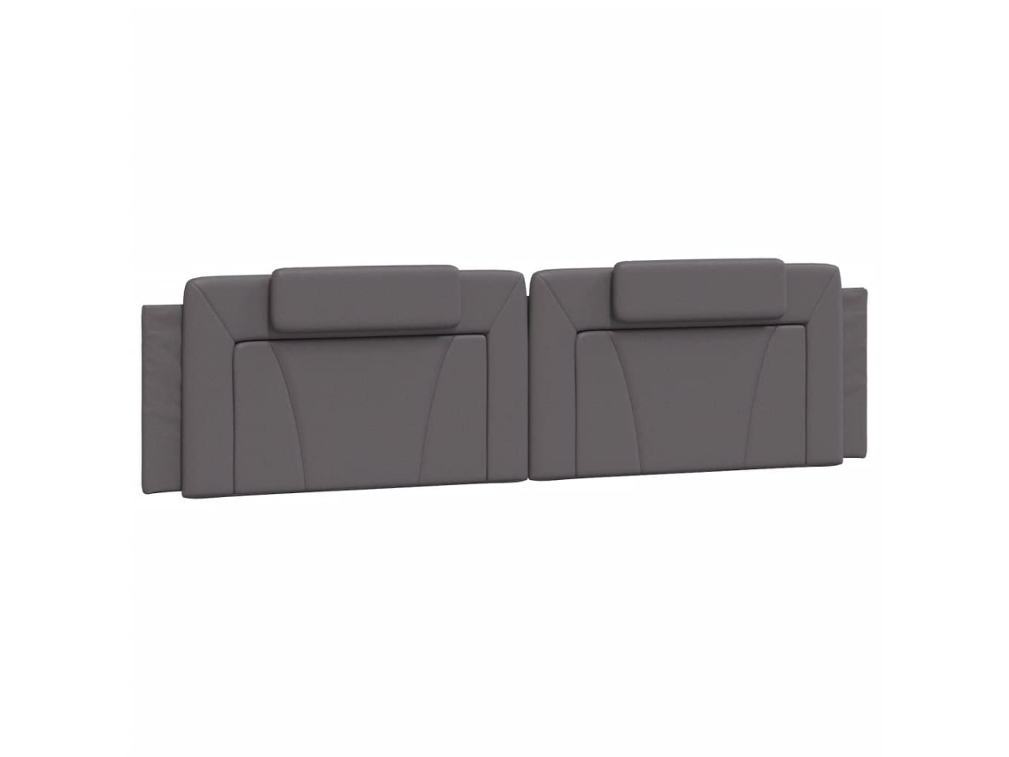 Conjunto 1 Almofadão De Cabeceira Vidaxl Cinzeto Couro Sintético (200 X 3 X 49 Cm)