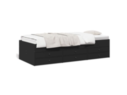 Daybed, Daybeds Vidaxl Preto Madeira Processada (75 X 190 Cm)