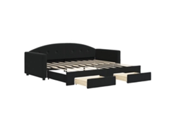 Daybed With Trundle, Daybeds With Trundles Vidaxl Preto Veludo (90 X 190 Cm)