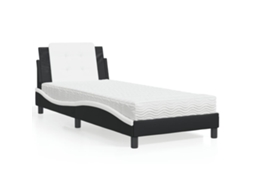 Vidaxl Estrutura De Cama Sem Colchão Zadar 80x200 Cm Couro Artificial Preto E Branco