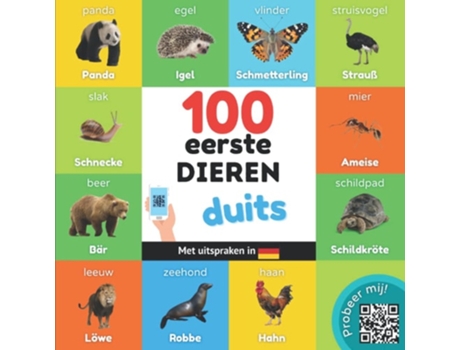 Livro 100 Eerste Dieren In Het Duits De Yukismart (holandês)