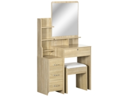 Toucador Maquilhagem com Banco e Espelho 80x38x143 Cm S/MARCA