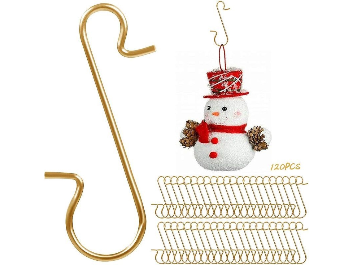 120 Ganchos De Árvore De Natal, Ganchos Em Aço Inox Reutilizáveis Para Enfeites De Natal