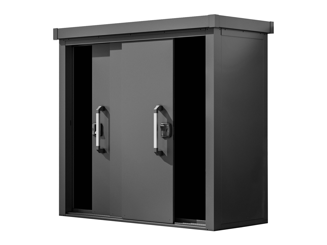 Armário de jardim externo de metal GFP Primeyard 180x78x161 cm antracite, incluindo piso GFP Garten Freizeitprofi