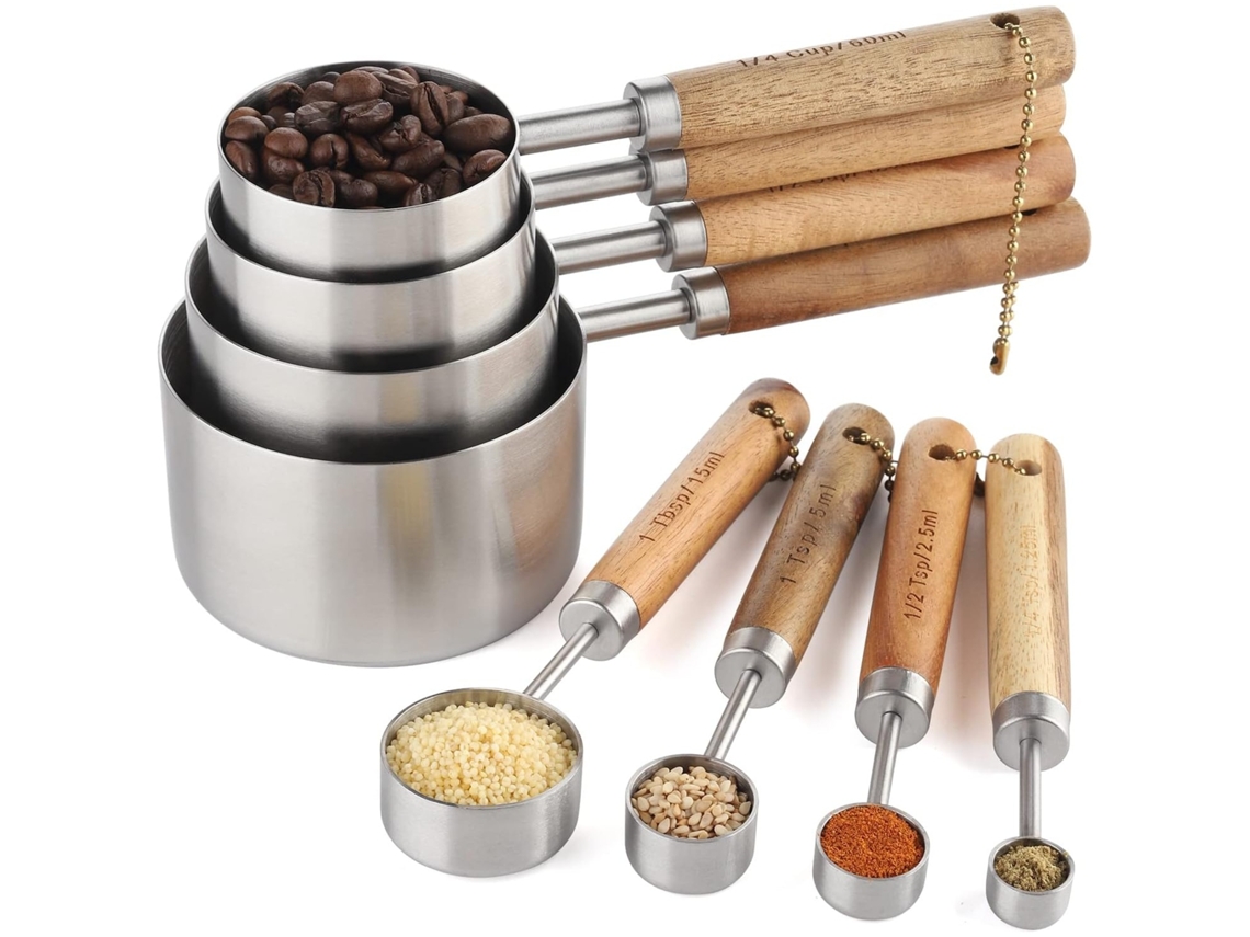 Kit De Ferramentas De Medição Em Aço Inoxidável De 8 Peças
