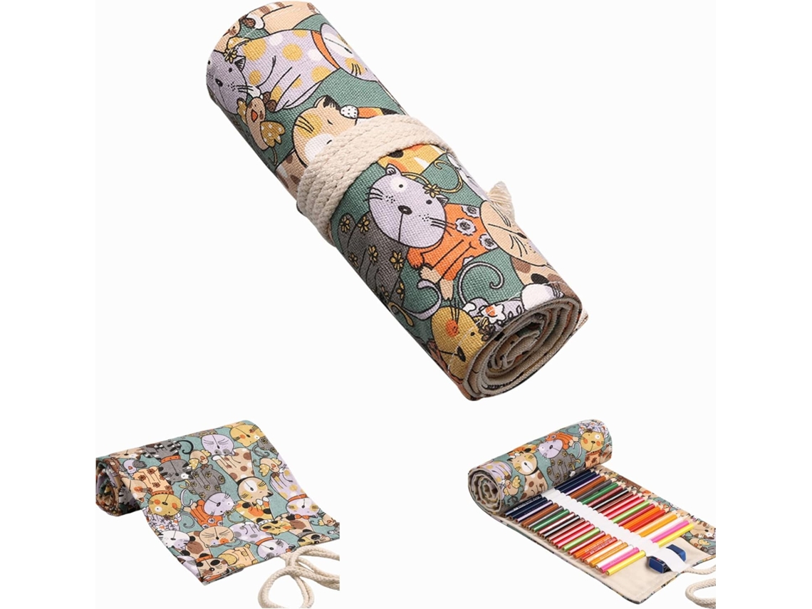 Estojo para Lápis, Dobrável, Portátil, Organizador, Lona, Escolar, Escritório, Infantil, Meninas AQUAFORGE