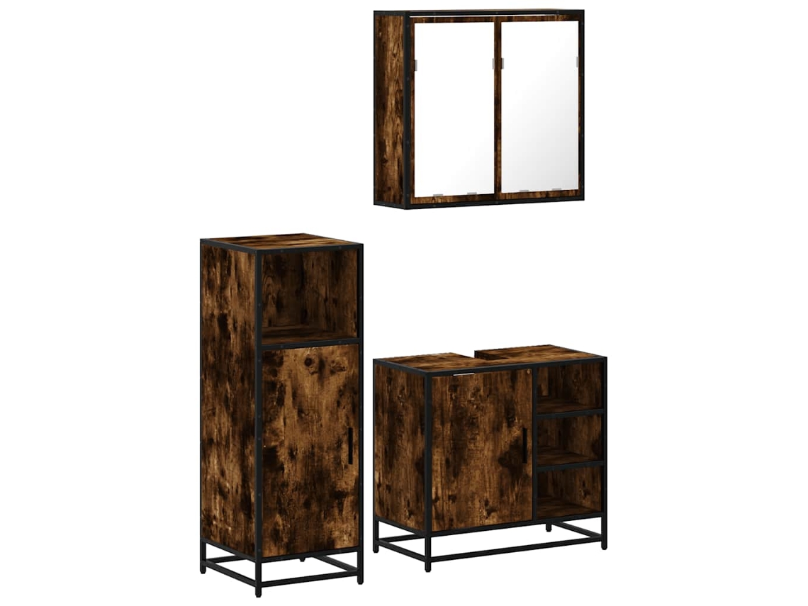 Bathroom Furniture Set, Bathroom Furniture Sets Vidaxl Marrom Madeira Processada (n/a)