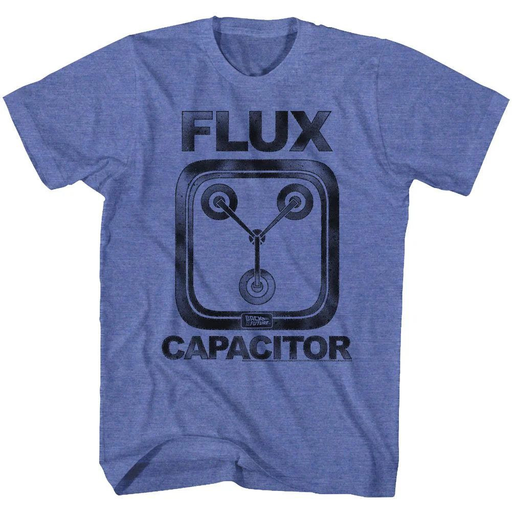 Unisex Adult T-shirt Rockinstone Back To The Future Movie Flux Heather Royal Sizexxxl