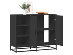 Vidaxl Aparador 92x35x76 Cm Derivados De Madeira Preto