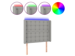 Led Headboard, Led Headboards Vidaxl Cinzeto Tecido (93 X 16 X 118/128 Cm)