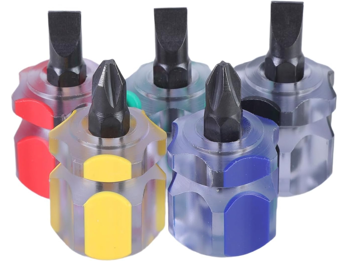 Conjunto De 5 Chaves Fenda Com Cabo Curto Ergonômico E Ponta Plana