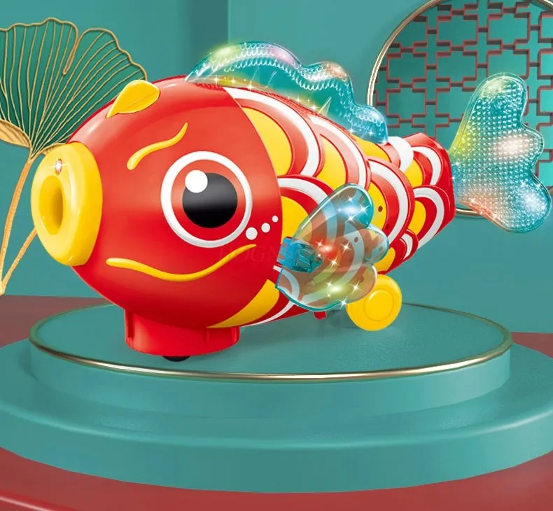 Peixe De Balanço Elétrico Com Jato De Água, Luzes E Música, Ideal Para Crianças.