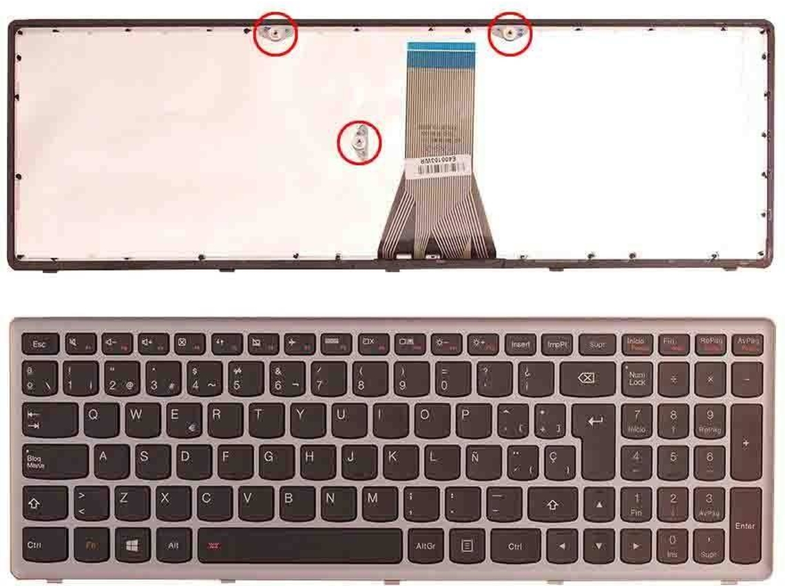 Teclado para Portátil Lenovo G505S G500C G500S S500 Cinzento