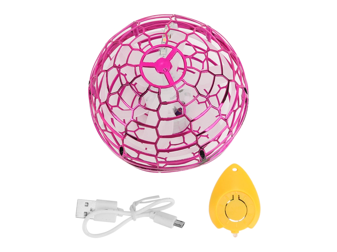 Drone Mini Rosa Bola Voadora Giratória Plástica USB 120mAh