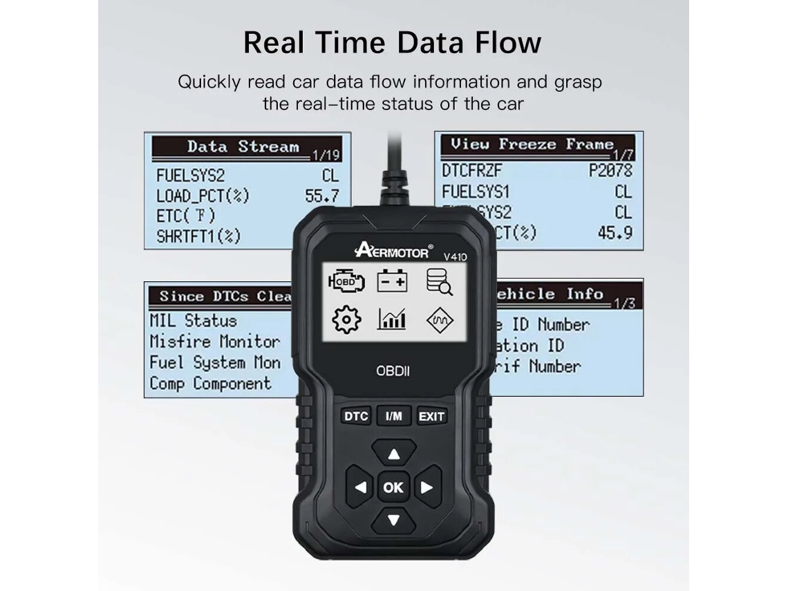 Ferramenta de diagnóstico automotivo V410 Elm327 Scanner OBD2 Leitor de códigos OBD2 automotivo Elm327 Multilíngue 9 protocolos OBDII/EOBD