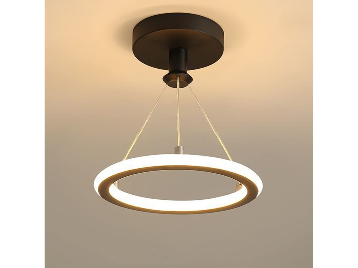 Plafonier Led Moderno 19w,lâmpada De Teto Em Alumínio Ø20cm,luz Quente 3000k,fio De Suspensão Redondo Em Acrílico Para Cozinha E Sala Btforus