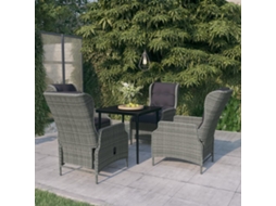 Vidaxl 5 Pcs Conjunto De Jantar Para Jardim Cinzento-claro