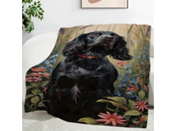 Manta Lavanda Spaniel 220x240 Cm Multifuncional Macia de Flanela Aconchegante para Cama Escritório Cochilo Con